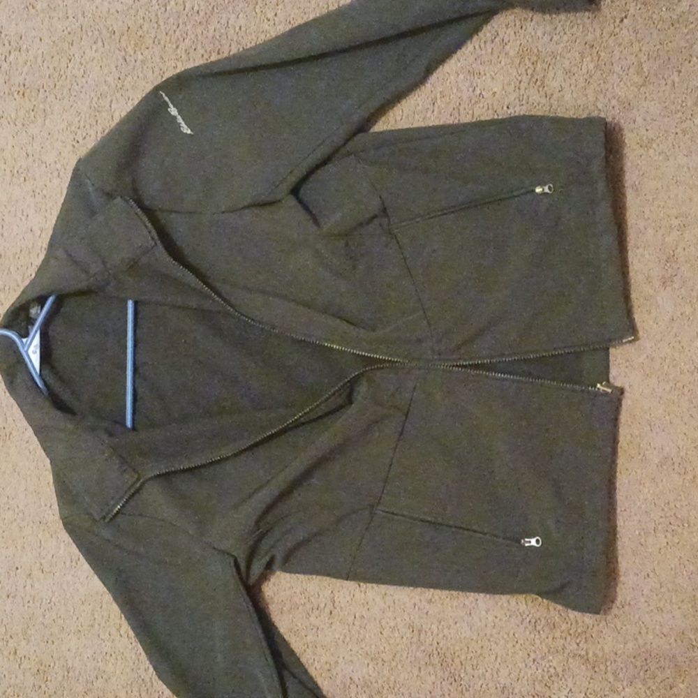 Dark Grey Zip-Up Eddie Bauer Jacket with pockets